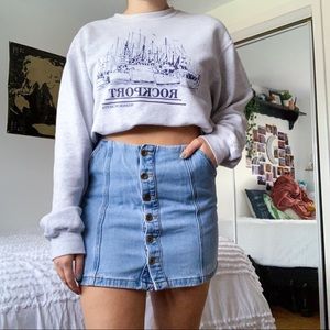 denim mini skirt
